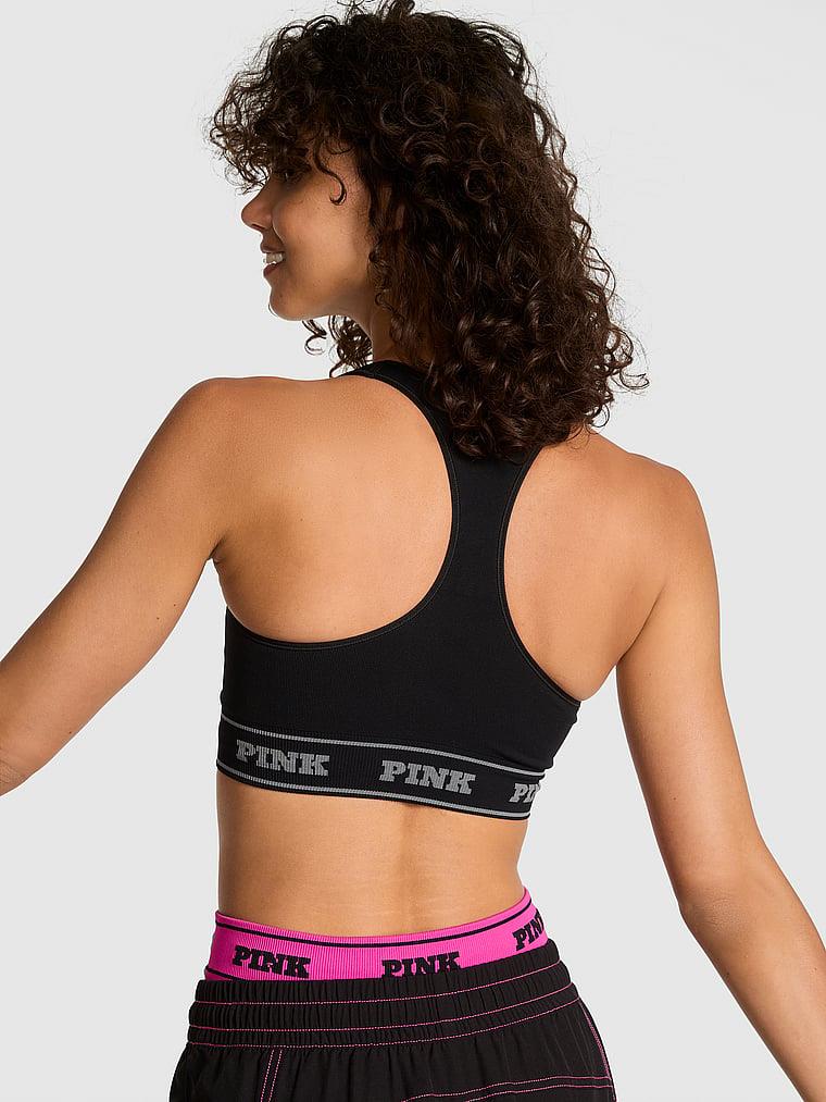 Pink Seamless Cift Yonlu Sporcu Sütyeni arka görünüm