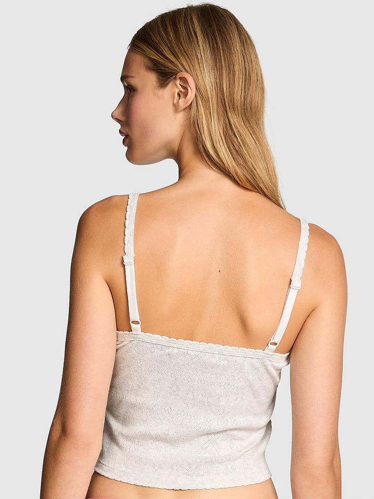 Pink Pointelle Henley Atlet arka görünümü
