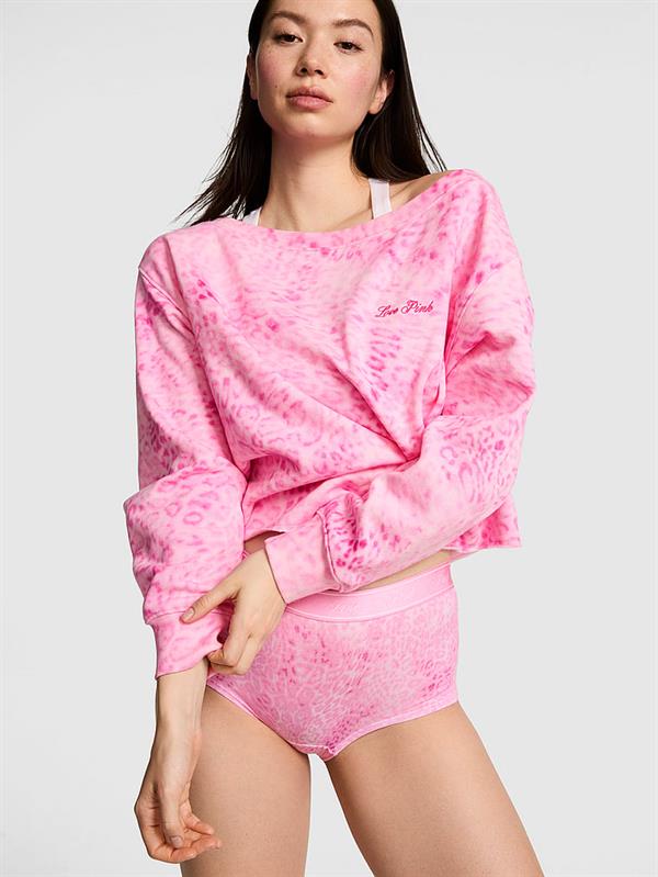 Pink Kampus Omzu Acik Sweatshirt ön görünüm