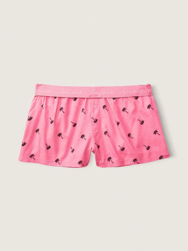 Pink Flannel Pijama Boxer arka görünüm