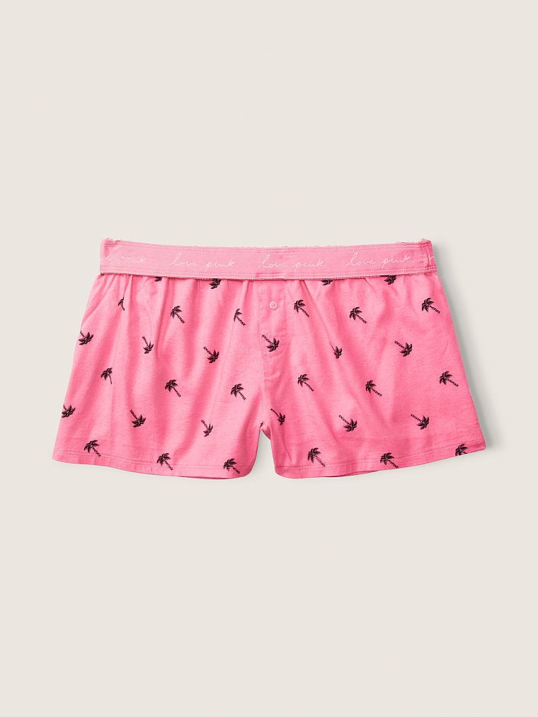 Pink Flannel Pijama Boxer arka görünümü