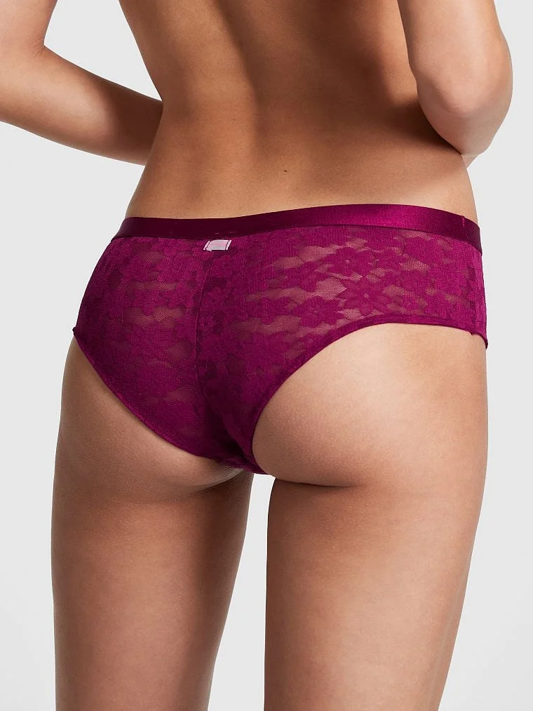 Victorias S Secret Pink Tossed Cicek Dantelli Cheekster Kulot arka görünüm