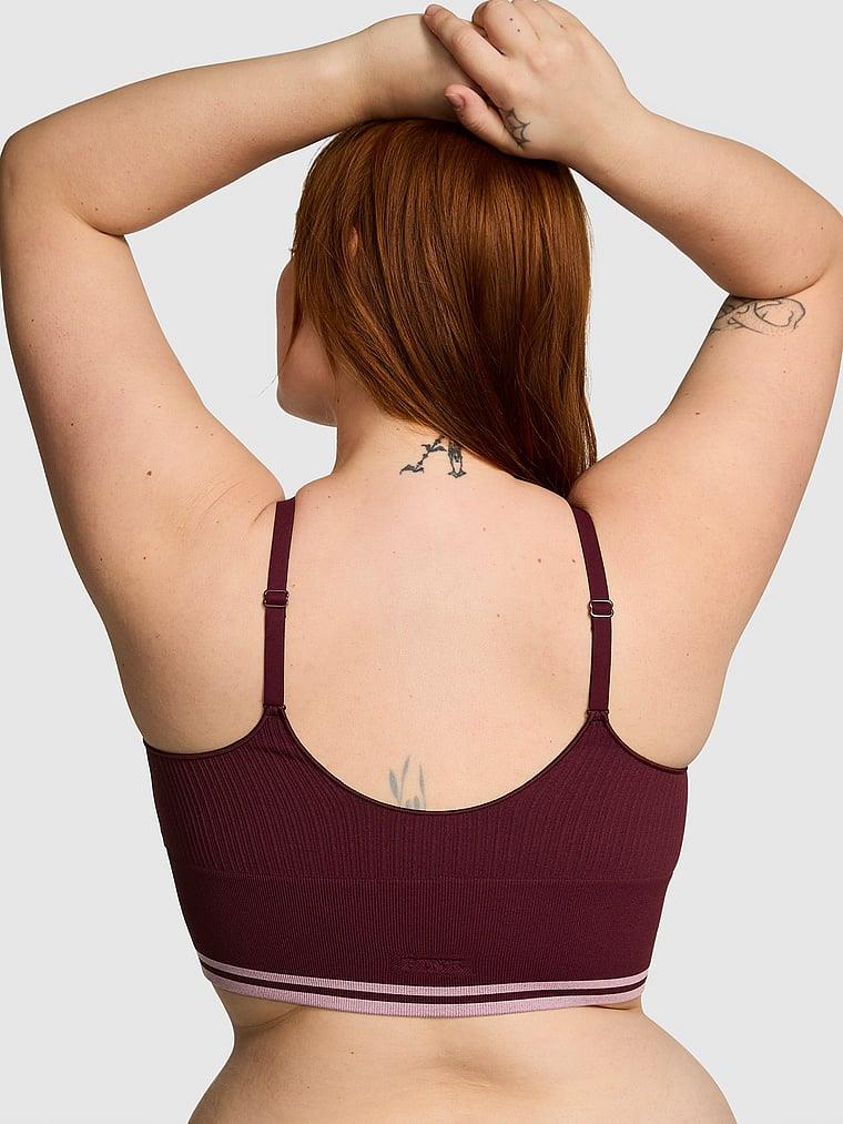 Pink Seamless Longline Sporcu Sütyeni arka görünüm