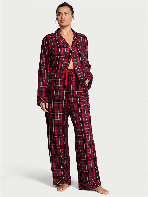 Flannel Uzun Pijama Takimi