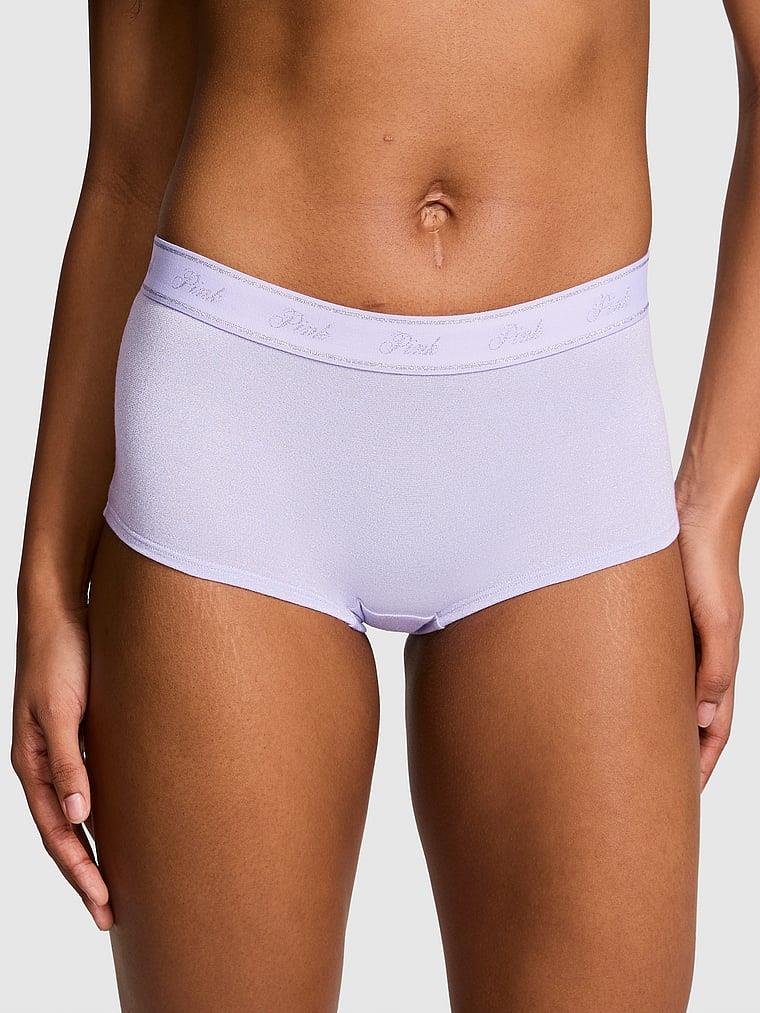 Pink Logolu Pamuklu Işıltılı Boyshort Kulot arka görünümü