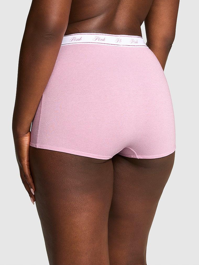 Pink Yüksek Bel Işıltılı Boyshort Kulot arka görünüm