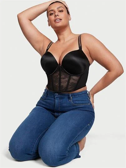 Bombshell 2 Beden Buyuk Gosteren Zincir Askili Push Up Korse Bustiyer