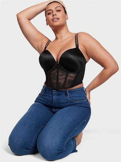 Bombshell 2 Beden Buyuk Gosteren Zincir Askili Push Up Korse Bustiyer