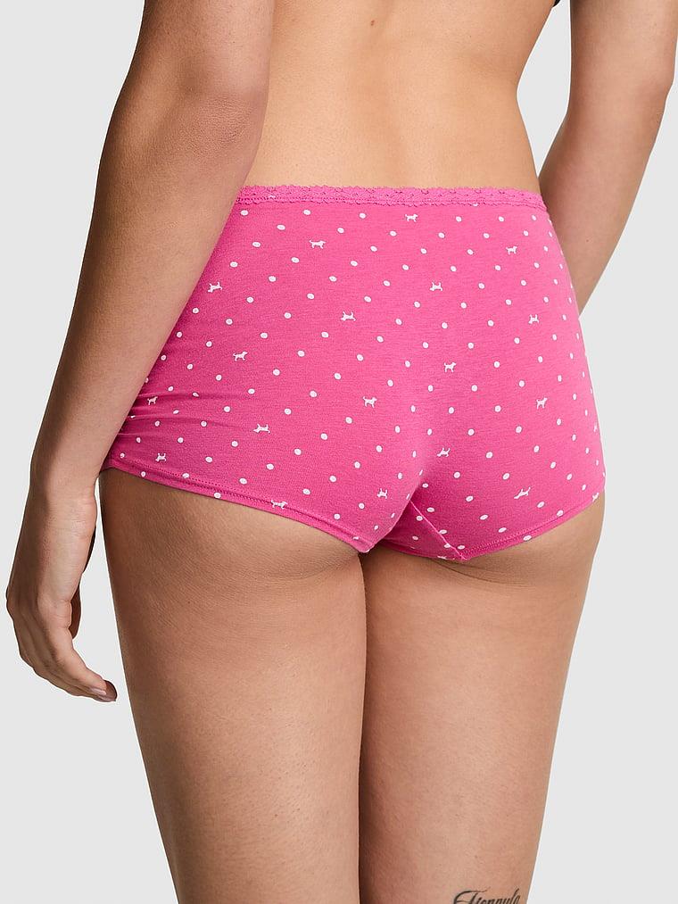 Pink Pamuklu Boyshort Kulot arka görünümü