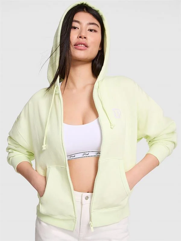 Pink Ivy Fleece Campus Full Zip Hoodie ön görünüm