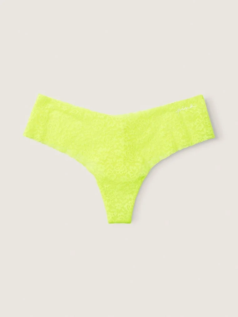 Victorias S Secret Pink Lazer Kesim Yumuşak Dantelli Tanga arka görünüm