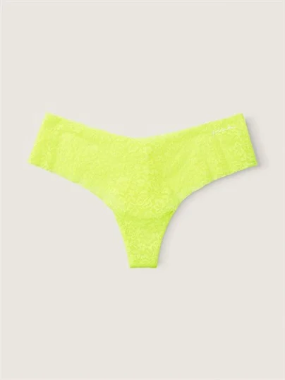 Victorias S Secret Pink Lazer Kesim Yumuşak Dantelli Tanga ön görünüm