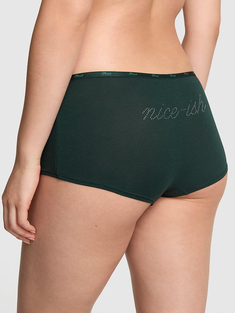 Pink Logolu Pamuklu Boyshort Kulot arka görünümü