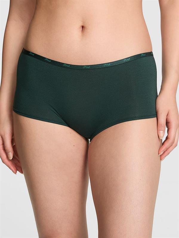 Pink Logolu Pamuklu Boyshort Kulot