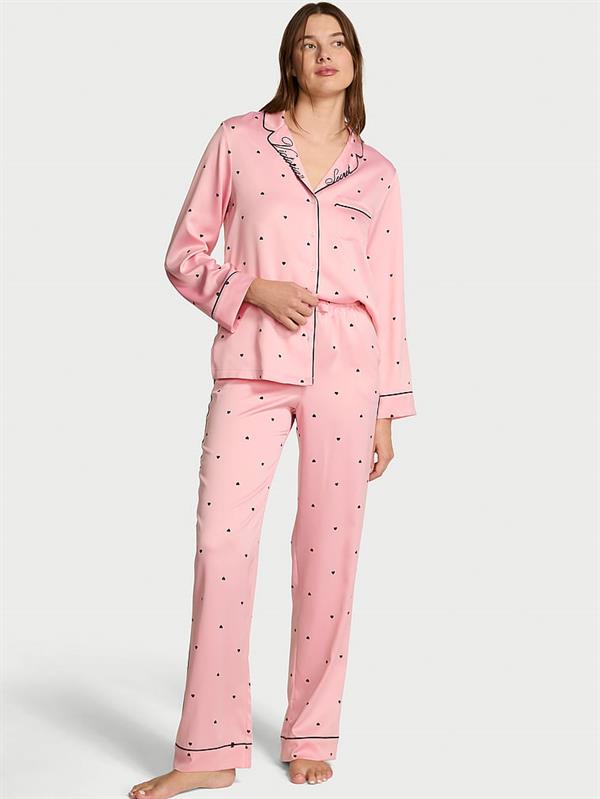Glazed Saten Uzun Pijama Takimi