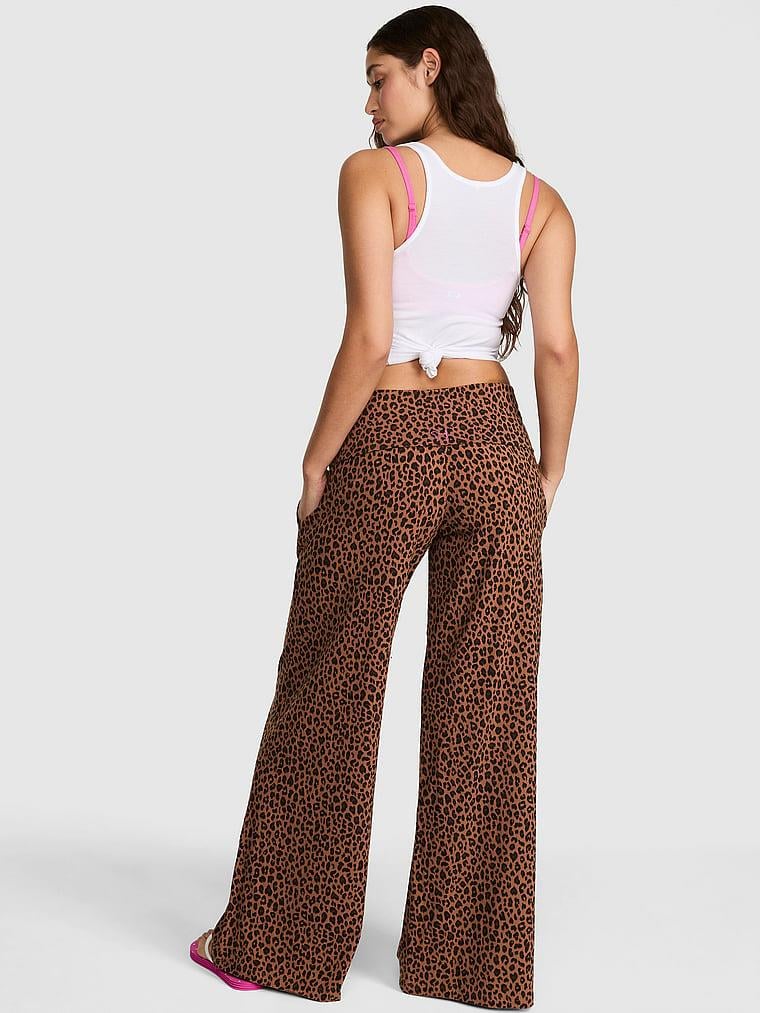 Pink All Day Cotton Beli Katlanabilen Genis Paca Pantolon arka görünüm