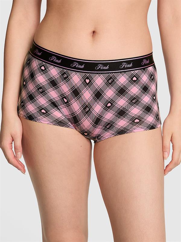 Pink Logolu Pamuklu Boyshort Kulot