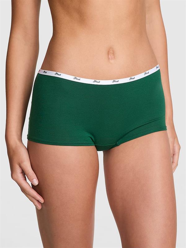 Pink Logolu Pamuklu Boyshort Kulot