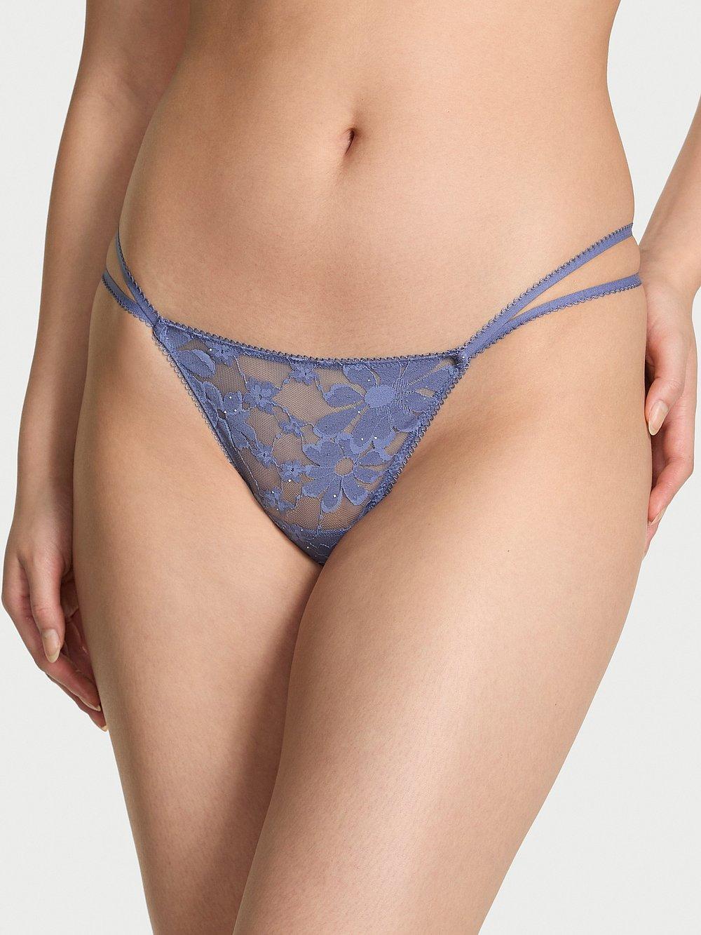 Pink Wink Işıltılı Dantelli V String Kulot arka görünümü