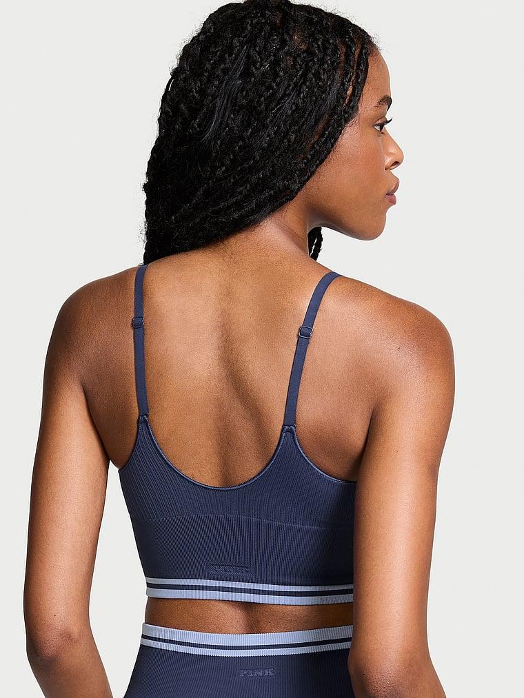 Pink Seamless Longline Sporcu Sütyeni arka görünümü