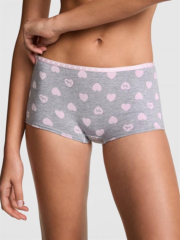 Pink Logolu Pamuklu Boyshort Kulot