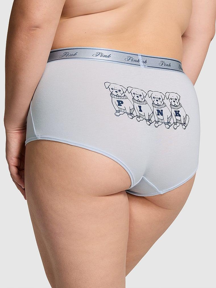 Pink Logolu Pamuklu Boyshort Kulot arka görünümü