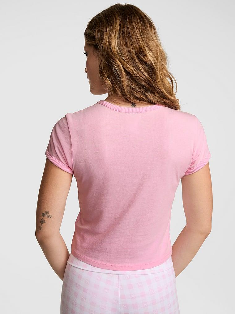Pink Pink X Loveshackfancy Retro Pamuklu Tisort arka görünümü