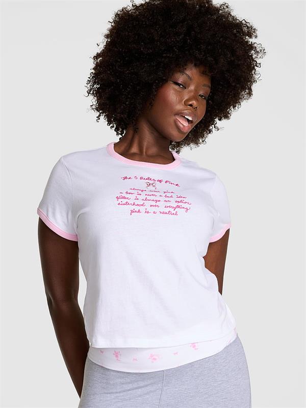 Pink Pink X Loveshackfancy Retro Pamuklu Tisort