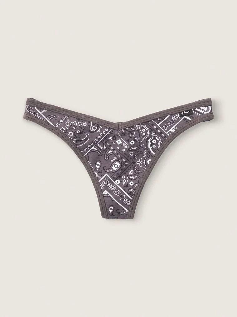 Pink Pamuk Tanga Kulot arka görünüm