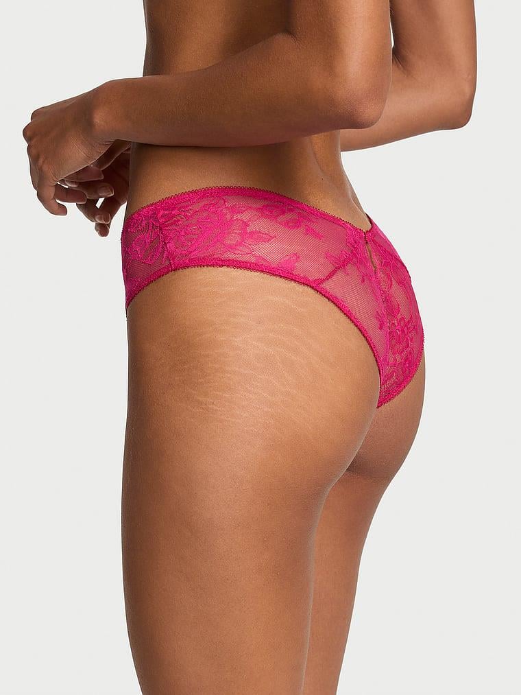 Gul Dantelli Crotchless Cheeky Kulot arka görünümü