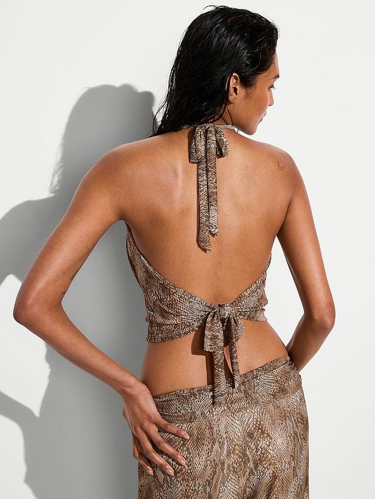Beachwear Balikci Yaka Askili Bluz arka görünüm