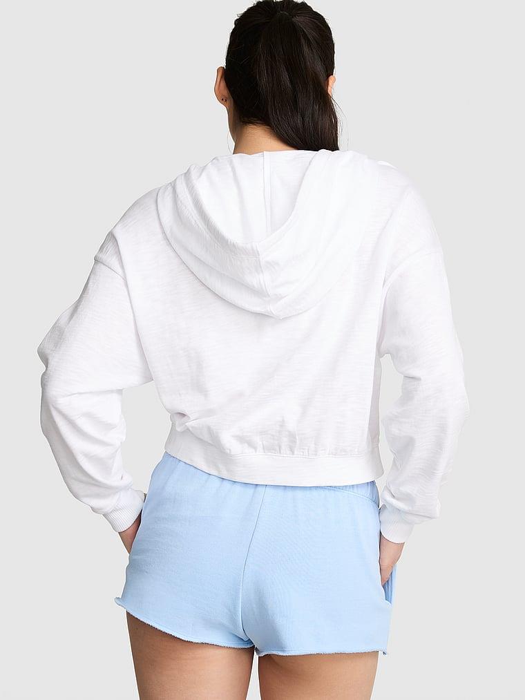 Pink Fermuarli Kapusonlu Sweatshirt arka görünümü