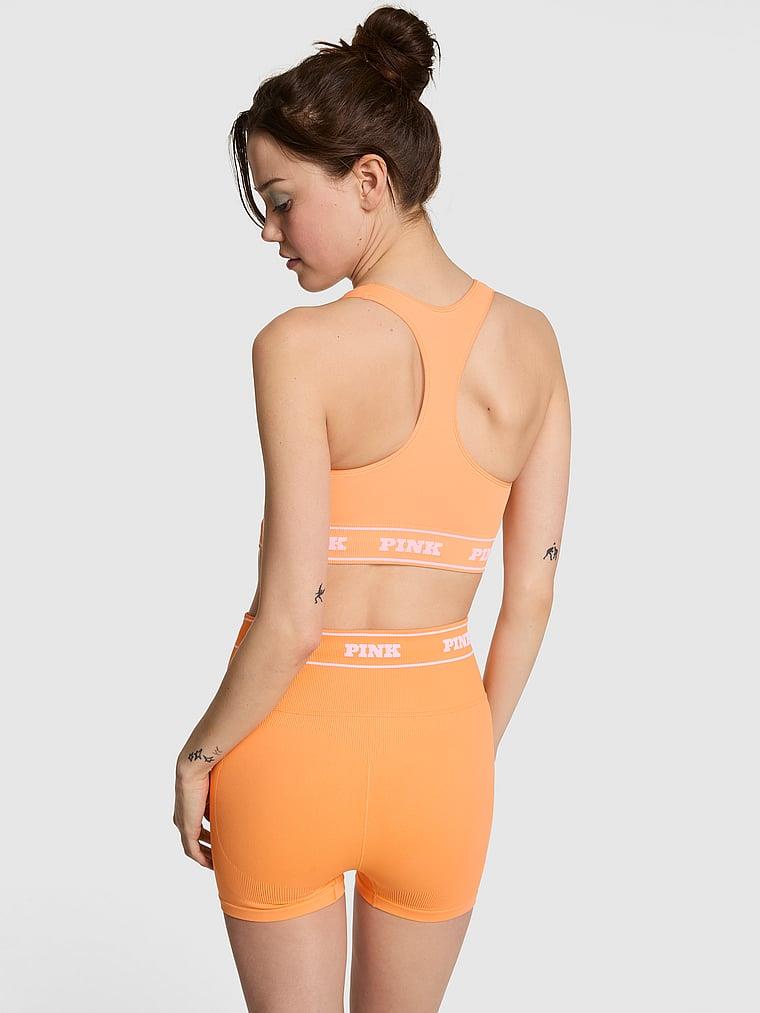 Pink Seamless Logolu Biker Tayt arka görünümü