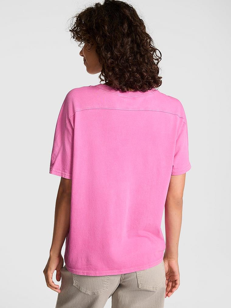 Pink Retro Pamuklu Tisort arka görünümü