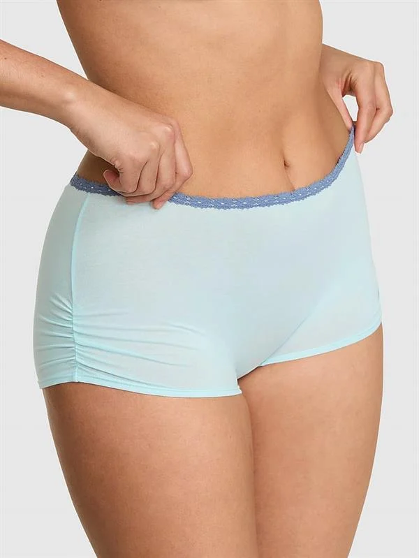 Pink Pamuklu Boyshort Kulot