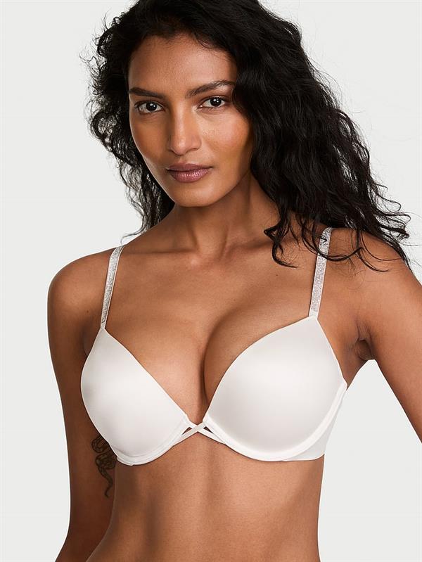 Bombshell 2 Beden Buyuk Gosteren Işıltılı Gradyan Askili Push Up Sütyen ön görünüm