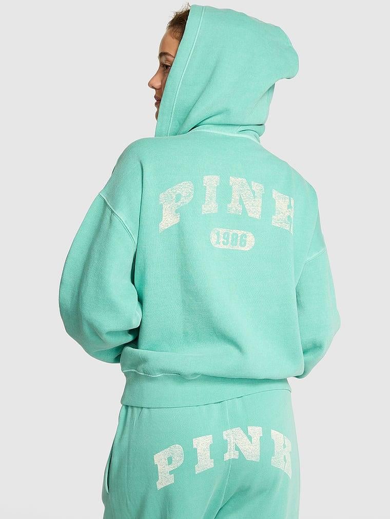 Pink Ivy Kampus Fermuarli Kapusonlu Ust arka görünümü