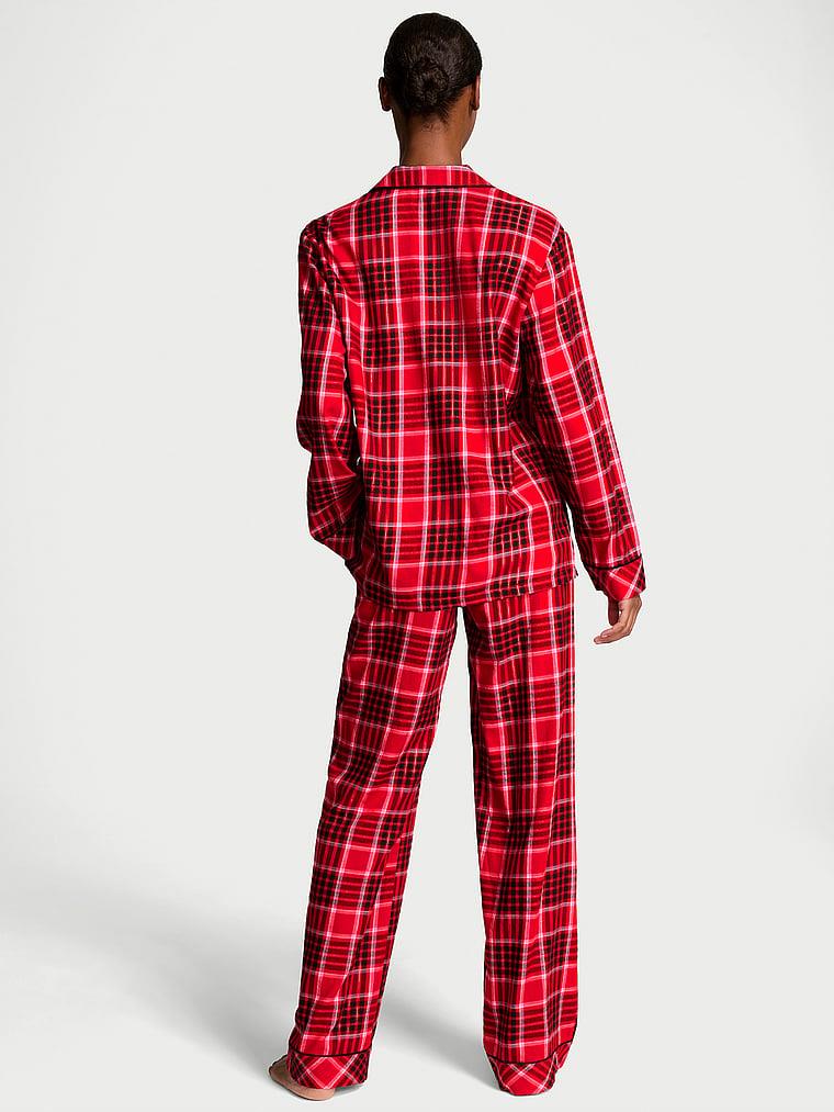 Flannel Uzun Pijama Takimi arka görünüm