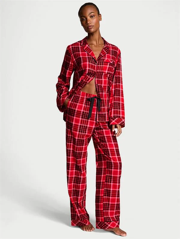 Flannel Uzun Pijama Takimi