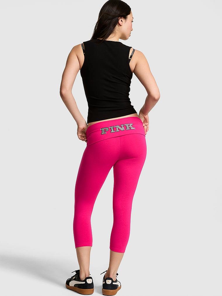 Pink All Day Pamuklu Katlanabilir Kapri Tayt arka görünümü