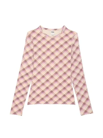 Pink Base Stretch Uzun Kollu Tisort