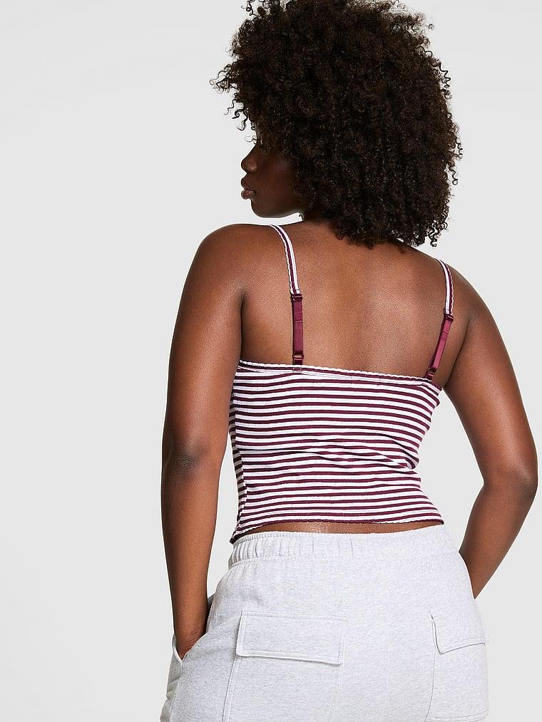 Pink Pointelle Henley Cami arka görünümü