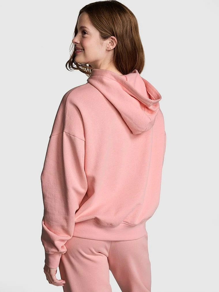 Pink Ivy Kampus Polar Kapusonlu Sweatshirt arka görünüm