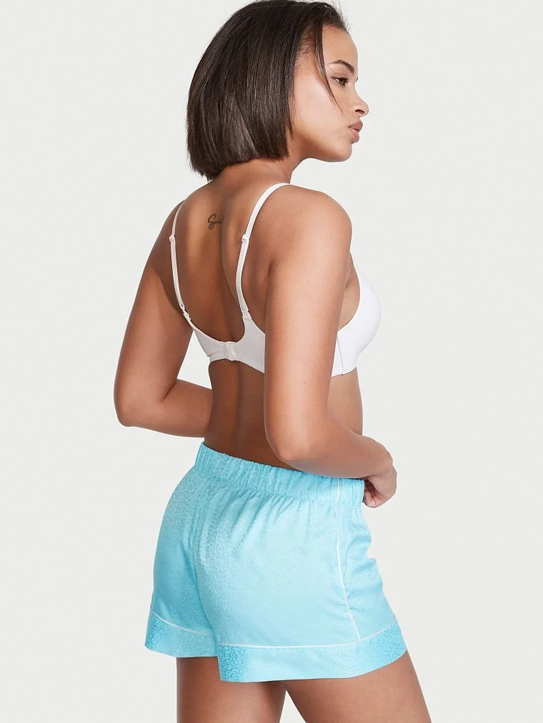 Saten Pijama Sort arka görünüm