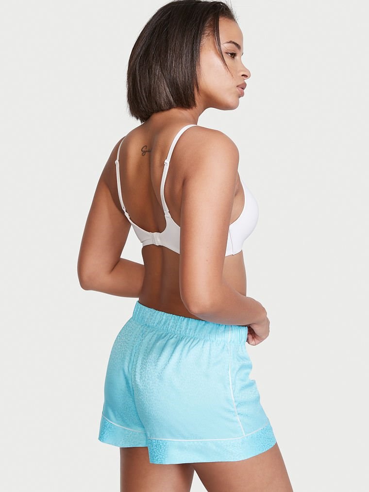 Saten Pijama Sort arka görünümü