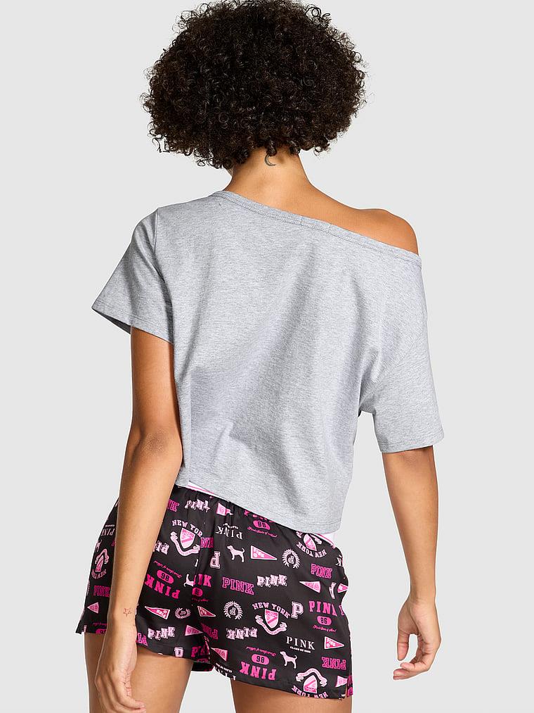 Pink Bol Kesim Crop Tisort arka görünümü