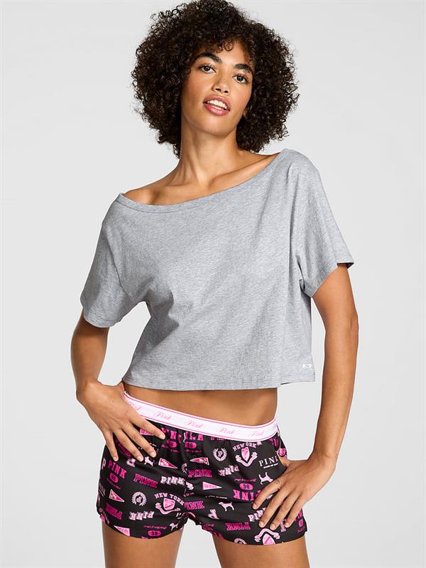Pink Bol Kesim Crop Tisort