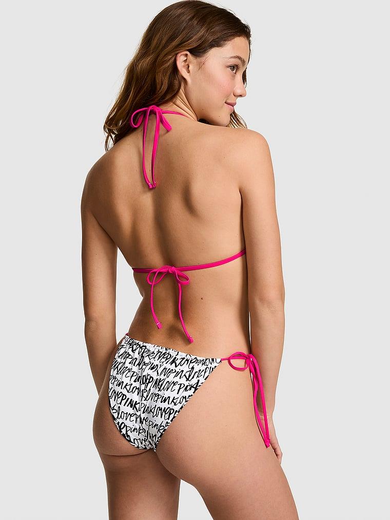 Pink Cift Tarafli Ucgen Ipli Bikini Ustu arka görünümü