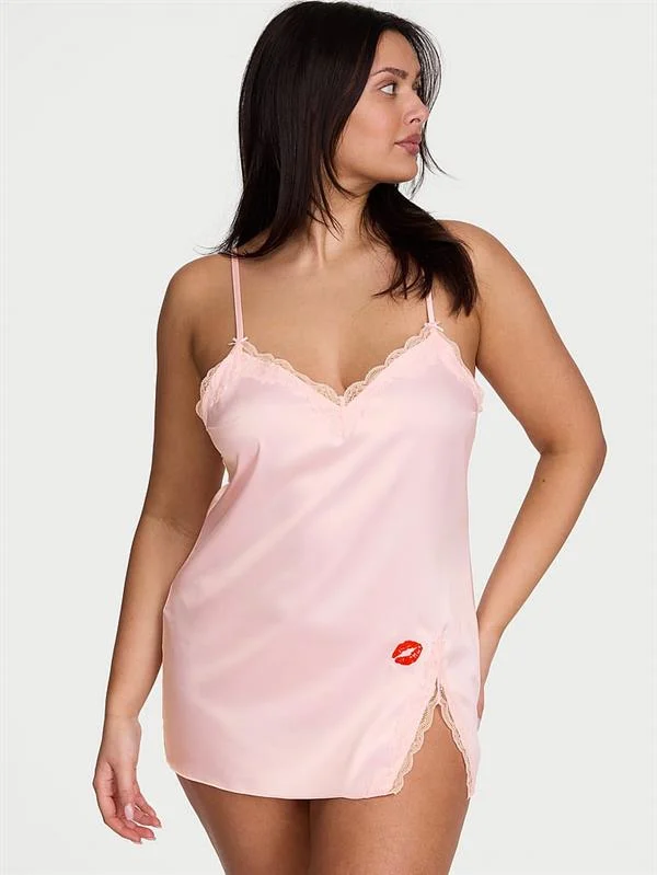 Tease Saten Dantelli Mini Gecelik