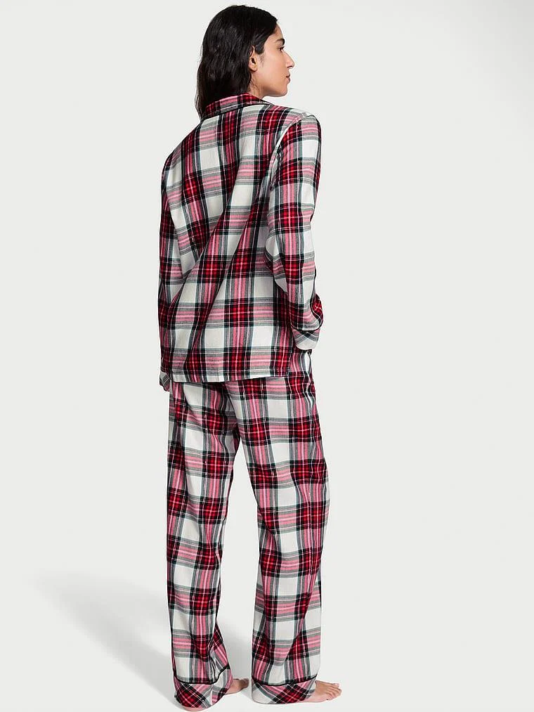 Flanel Uzun Pijama Takimi arka görünüm